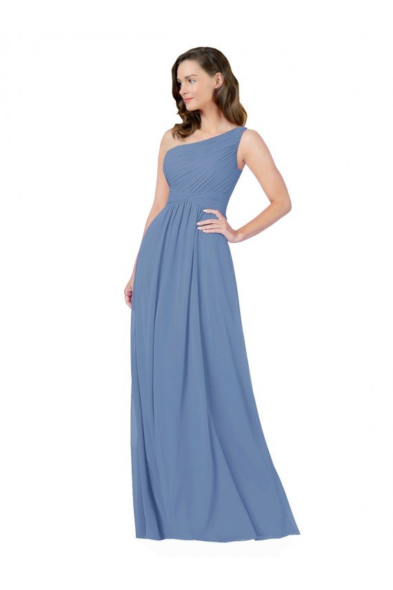 Shop Pleated One Shoulder Chiffon Bridesmaid Dress Sydney