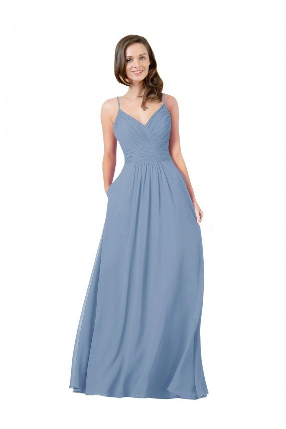 Shop A-Line Ruched V-Neckline Chiffon Bridesmaid Dress Sydney