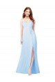 Shop Chiffon Bridesmaid Dress with Tie Sash and Side Slit Sydney