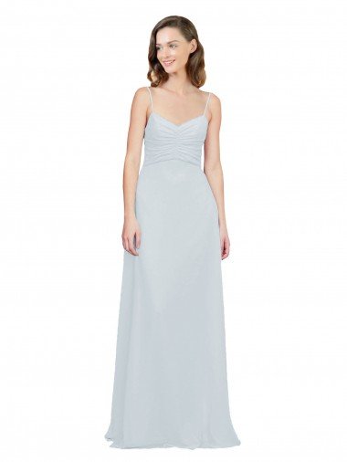 Shop Slim A-Line Chiffon Bridesmaid Dress with Spaghetti Strap Gathered Bodice Sydney