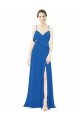 Spaghetti Strap Chiffon Bridesmaids Dress with Asymmetrical Ruffle and Front Slit Sydney