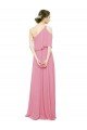 Shop Sleeved One Shoulder Chiffon Bridesmaids Dress with Draped Ruffle Overlay Sydney