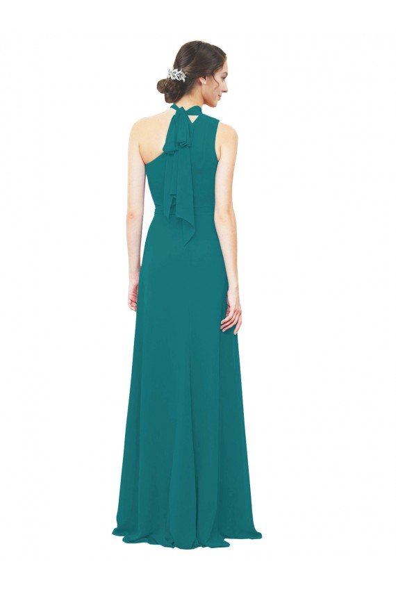 Shop One Shoulder Chiffon Bridesmaids Dress with Scarf Tie Neckline Sydney