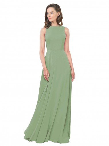 Shop High Neck Chiffon Bridesmaids Dress with Low Cowl Back Sydney