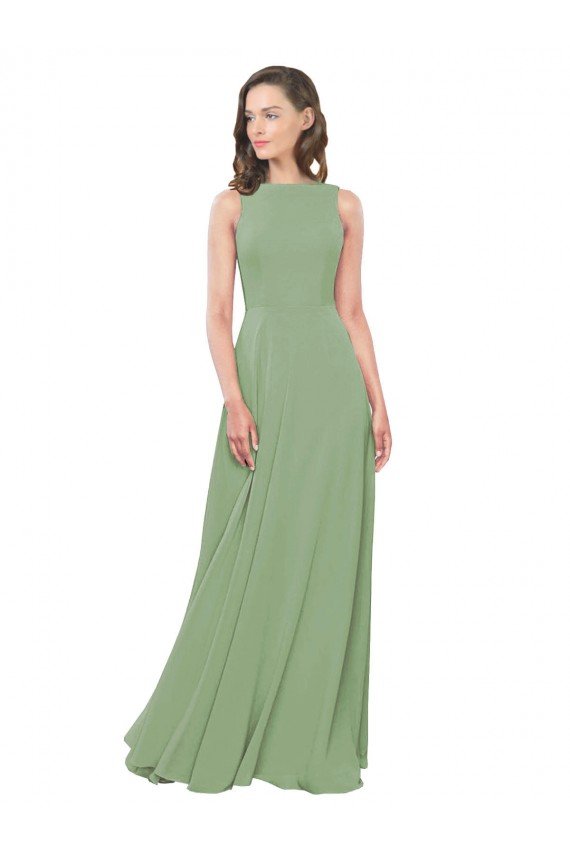Shop High Neck Chiffon Bridesmaids Dress with Low Cowl Back Sydney