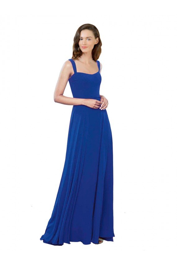 Shop Square Neck A-Line Long Floor Length Chiffon Bridesmaid Dress Sydney