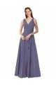 V-Neck Long Draped A-Line Chiffon Bridesmaid Dress Sydney