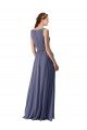 V-Neck Long Draped A-Line Chiffon Bridesmaid Dress Sydney