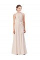 Shop Tie Neck Long Chiffon A-Line Bridesmaid Dress with Sheer Back Sydney