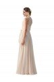 Shop Tie Neck Long Chiffon A-Line Bridesmaid Dress with Sheer Back Sydney