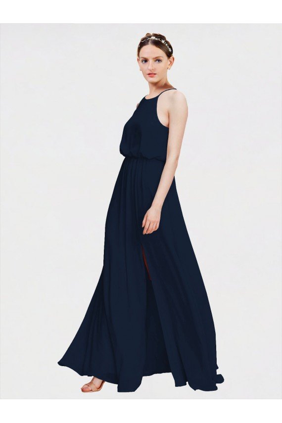 Shop High Halter Chiffon Bridesmaid Dress with Side Slit Sydney
