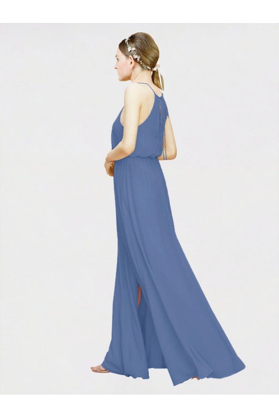 Shop High Halter Chiffon Bridesmaid Dress with Side Slit Sydney