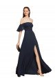 Shop Off the Shoulder Floaty Sleeves Chiffon Bridesmaid Dress / Prom Dress with High Slit Sydney