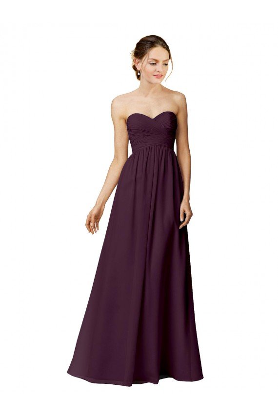 Strapless Chiffon Bridesmaid Dress with Criss Cross Shirred Bodice Sydney