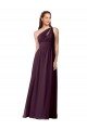 Shop One Shoulder Chiffon Bridesmaid Dress with Front Keyhole and Shirred Bodice Sydney