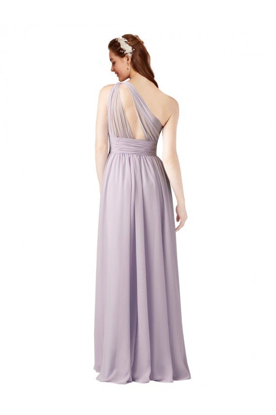 Shop One Shoulder Chiffon Bridesmaid Dress with Front Keyhole and Shirred Bodice Sydney