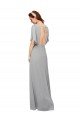 Shop V-Neck Long Chiffon Bridesmaid Dress with Dolman Sleeved Bodice and Slit Sydney