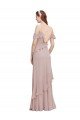 Shop Cascading Ruffles Long Chiffon Bridesmaid Dress with Cold Shoulder Sydney