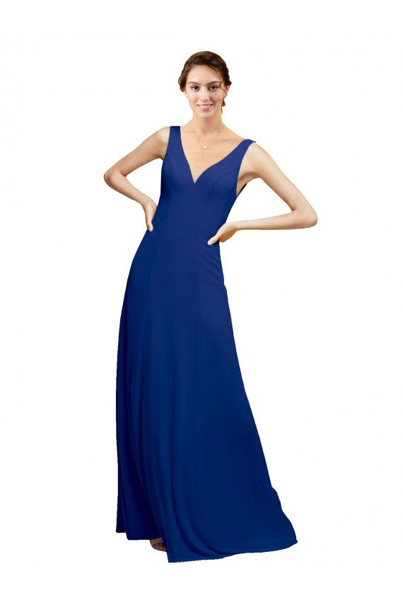 Shop V-Neck Sheath Chiffon Bridesmaid Dress with V-Back Sydney