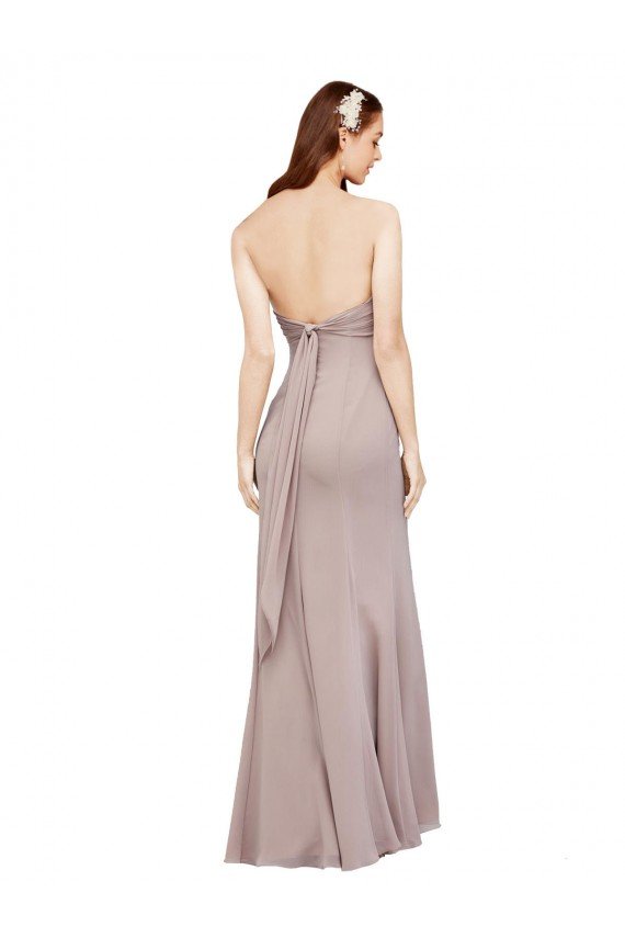 Shop Fit and Flare Long Chiffon Bridesmaid Dress / Prom Dress with Sash and Open Back Sydney