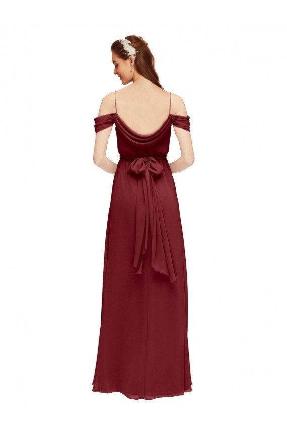 Shop Grecian Inspired Draped Off the Shoulder Long Chiffon Bridesmaid Dress Sydney