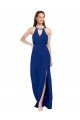 High Keyhole Neck Long Chiffon Bridesmaid Dress with Slit Sydney