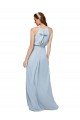 High Keyhole Neck Long Chiffon Bridesmaid Dress with Slit Sydney