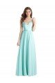 Long V-Neck Chiffon Bridesmaid Dress with Satin Bodice Sydney