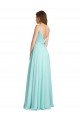 Long V-Neck Chiffon Bridesmaid Dress with Satin Bodice Sydney