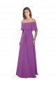 Shop Draped Off The Shoulder Chiffon Bridesmaid Dress with Spaghetti Straps and Ruffled Neckline Sydney