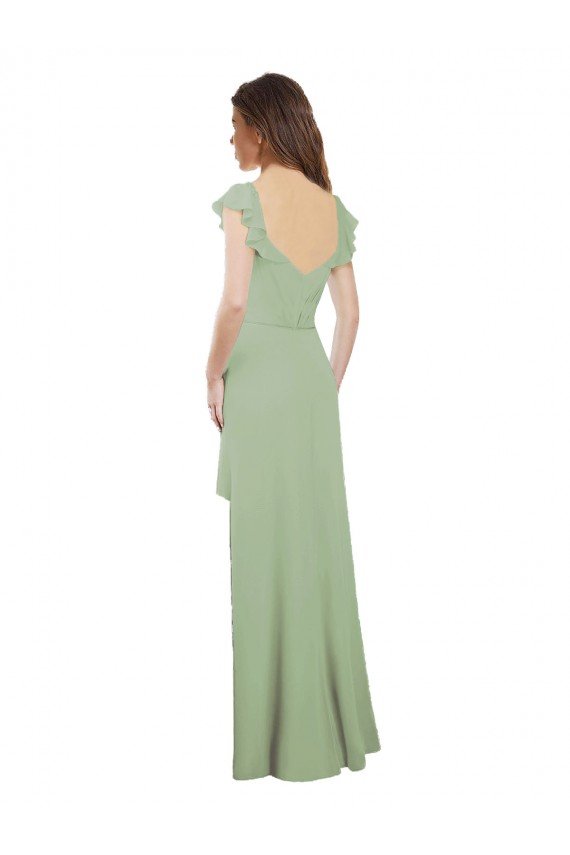 Shop Draped Sweetheart Chiffon Bridesmaid Dress with Ruffled Cap Sleeves Sydney