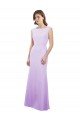 Shop Chiffon Column Bridesmaid Dress with High Round Neckline and Cap Sleeves Sydney
