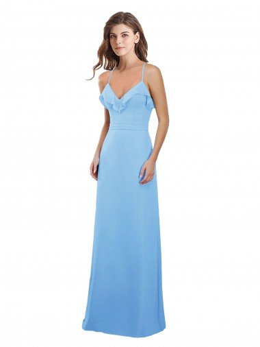 Shop Slim Chiffon Bridesmaid Dress with Ruffled Sweetheart Neckline Sydney