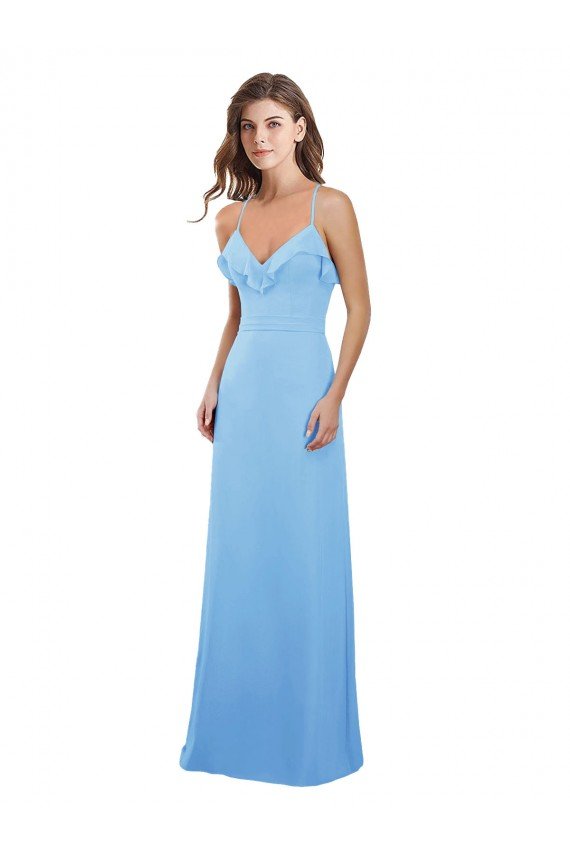 Shop Slim Chiffon Bridesmaid Dress with Ruffled Sweetheart Neckline Sydney
