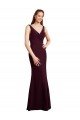 Shop Floor Length Fluted Chiffon Dress with Draped Bodice and V-Neckline Sydney