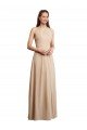Shop Draped Halter Neck Long Chiffon Bridesmaid Dress with Tie Back Sydney