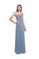 Single Shoulder Strap Long Chiffon Bridesmaid Dress with Cascading Ruffles Sydney