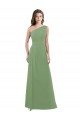 One Shoulder Chiffon Bridesmaid Dress with Pleats and Side Slit Sydney