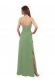 One Shoulder Chiffon Bridesmaid Dress with Pleats and Side Slit Sydney