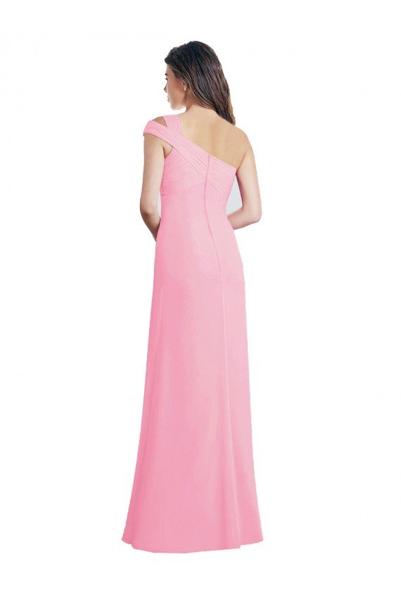 Shop Single Shoulder Chiffon Bridesmaid Dress with Draped Bodice Sydney