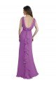Shop V-Shaped Neckline Long Chiffon Bridesmaid Dress with Cascading Ruffles Back Sydney