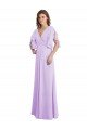 Shop A-Line Draped Chiffon Bridesmaid Dress with V-Neck and Split Sleeves Sydney