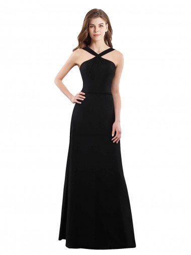 Shop Chiffon A-Line Bridesmaid Dress with Criss Cross Halter Top Sydney