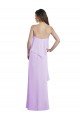 Scoop Neck Long Chiffon Bridesmaid Dress with Cross Over Neckline Flounce Sydney