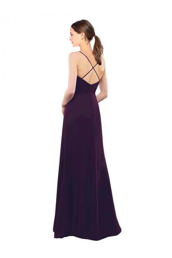 Shop Floor Length A-Line Chiffon Bridesmaid Dress with Criss Cross Back Sydney