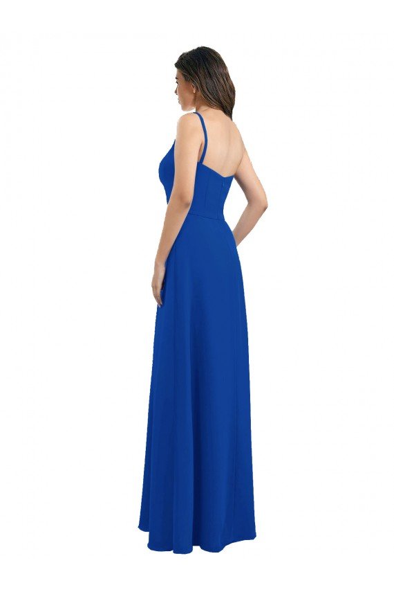 Shop One Shoulder A-Line Chiffon Bridesmaid Dress with Pleated Bodice Sydney