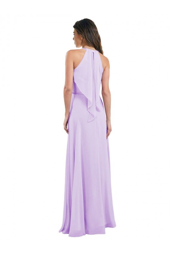 Halter Chiffon A-Line Bridesmaid Dress with Flounce Back Sydney