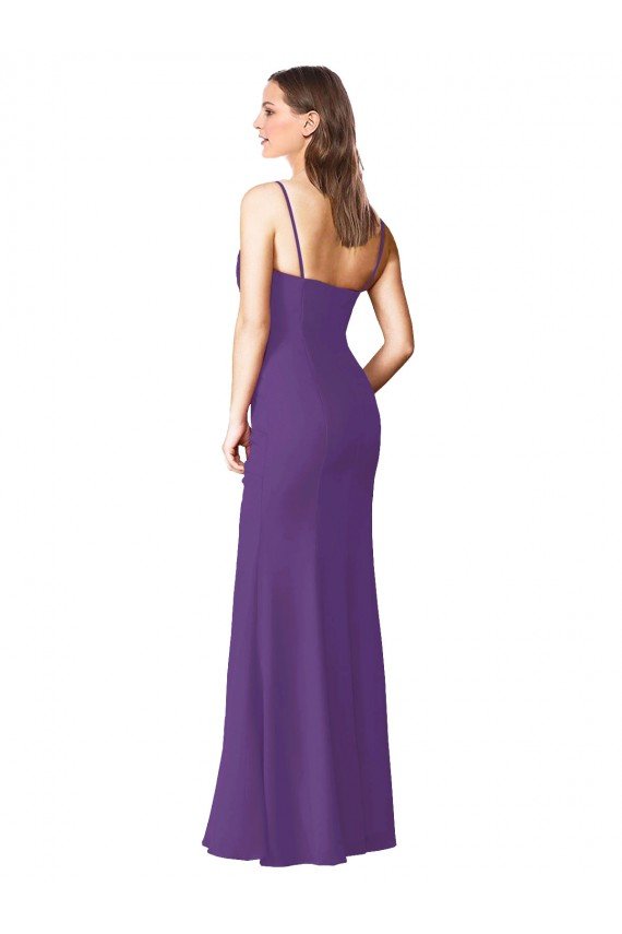Shop Strapless Chiffon Bridesmaid Dress with Pleated Wrap Bodice and Side Slit Sydney