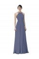 Halter Neck Ruched Bodice Chiffon Bridesmaid Dress Sydney