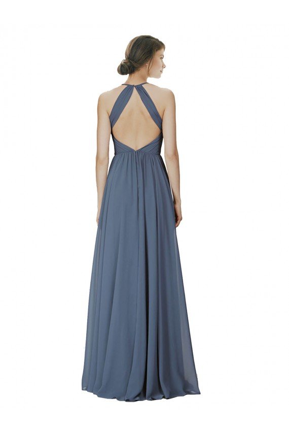 Halter Neck Ruched Bodice Chiffon Bridesmaid Dress Sydney